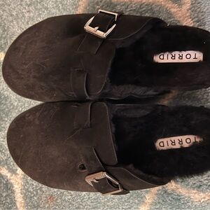 Torrid Black Buckle Mules